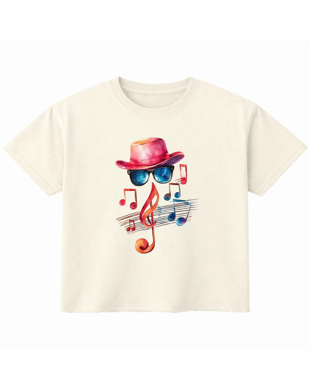 I Love Music Off White Boxy Fit T-Shirt