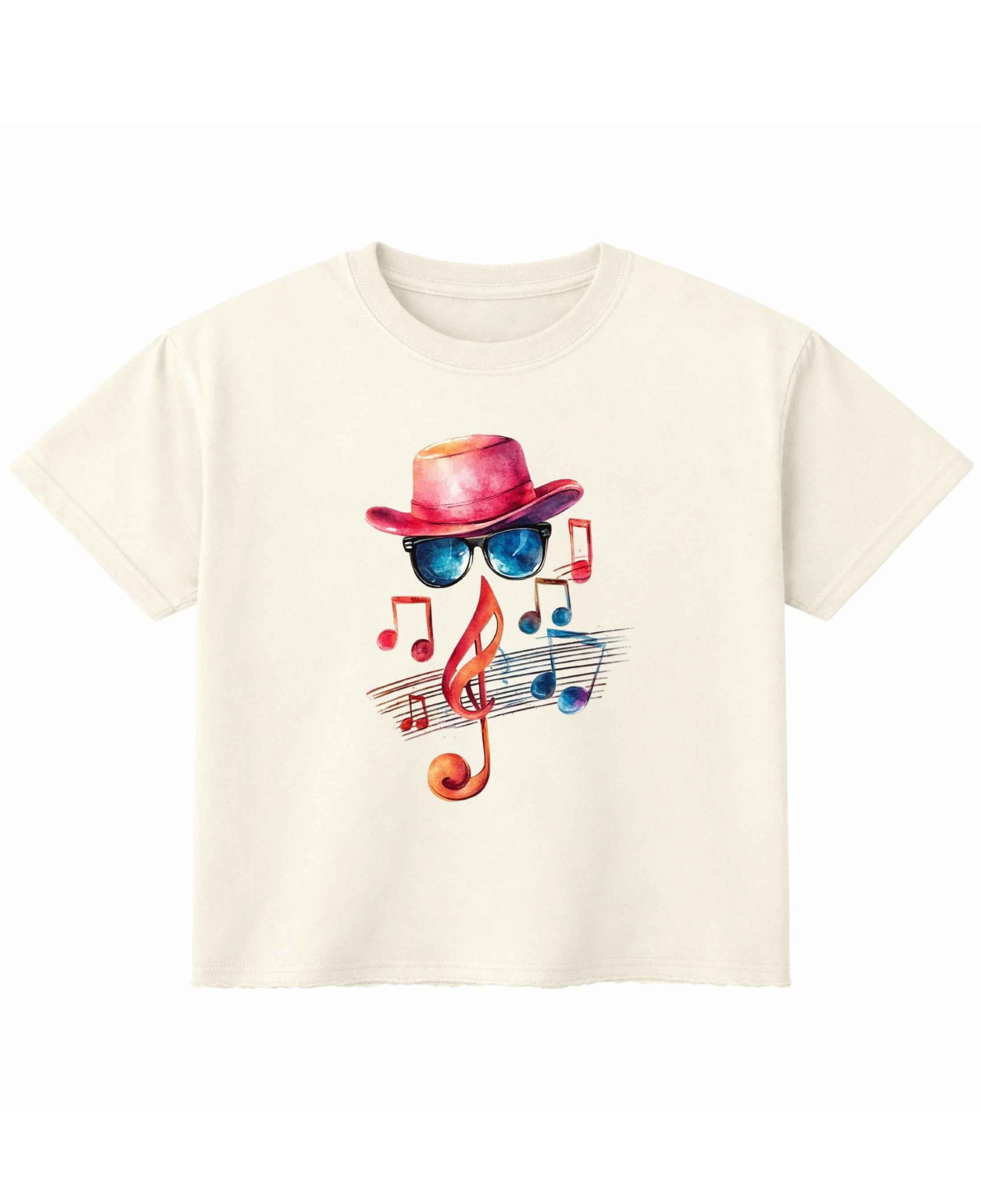 I Love Music Off White Boxy Fit T-Shirt
