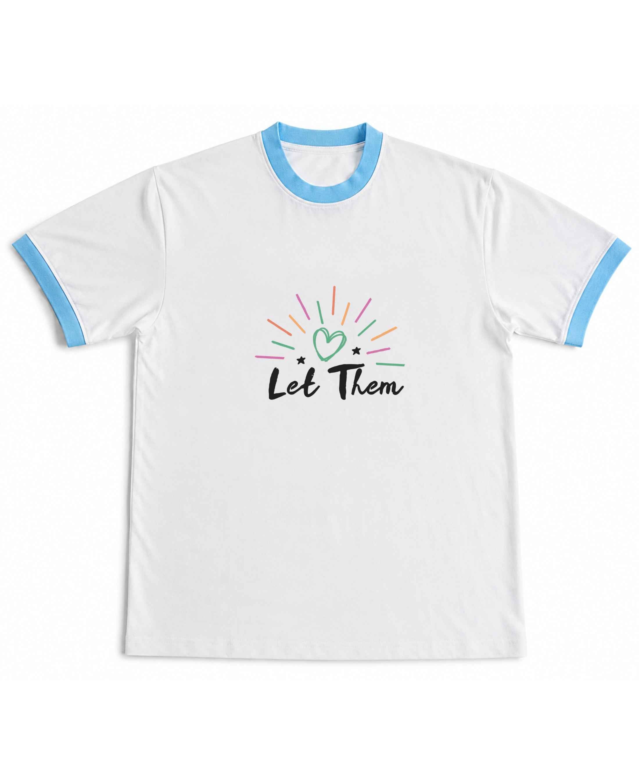 Keep Shining White & Sky Blue Ringer Tee