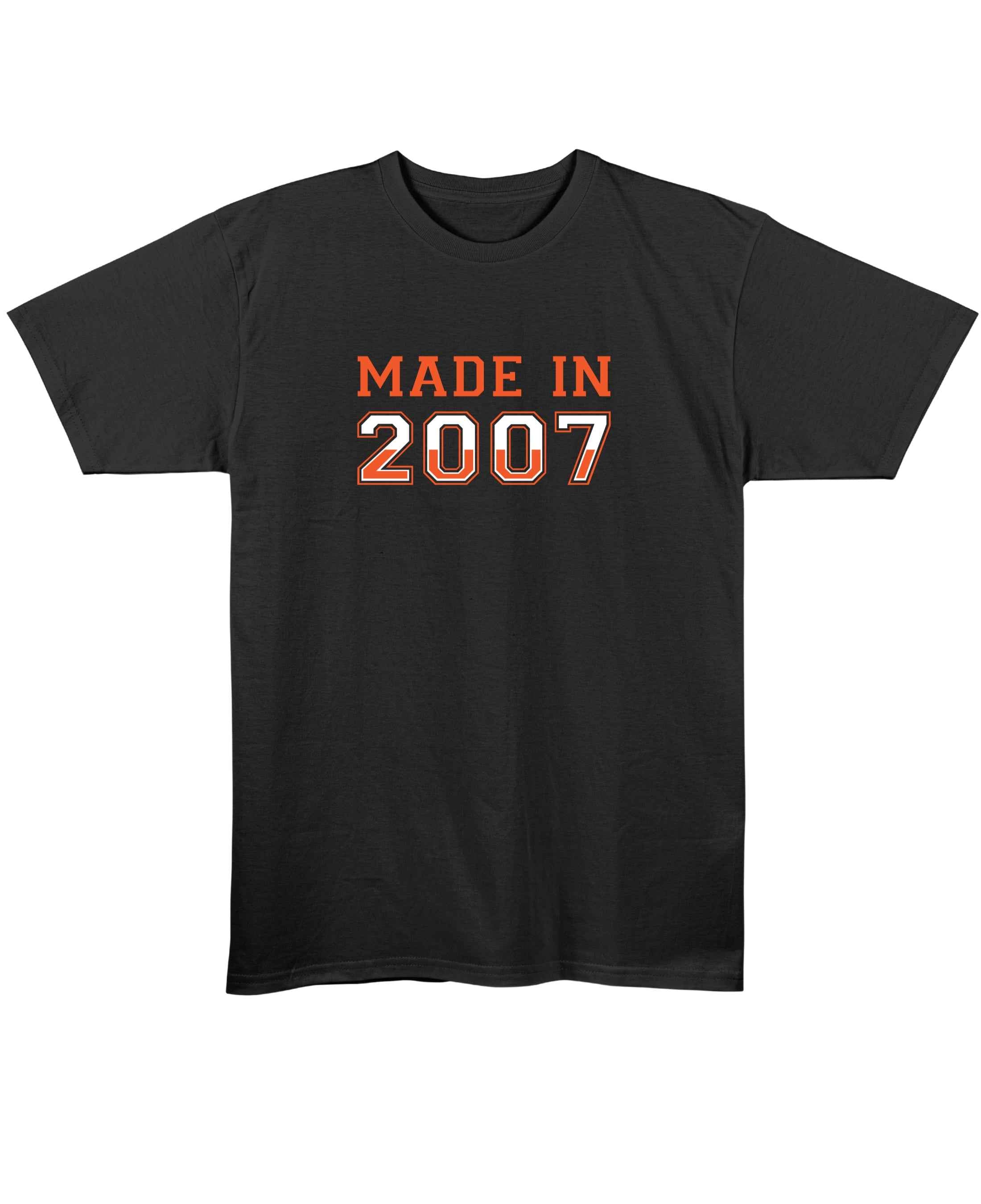 Made In 2007 Black Regular Fit T-Shirt