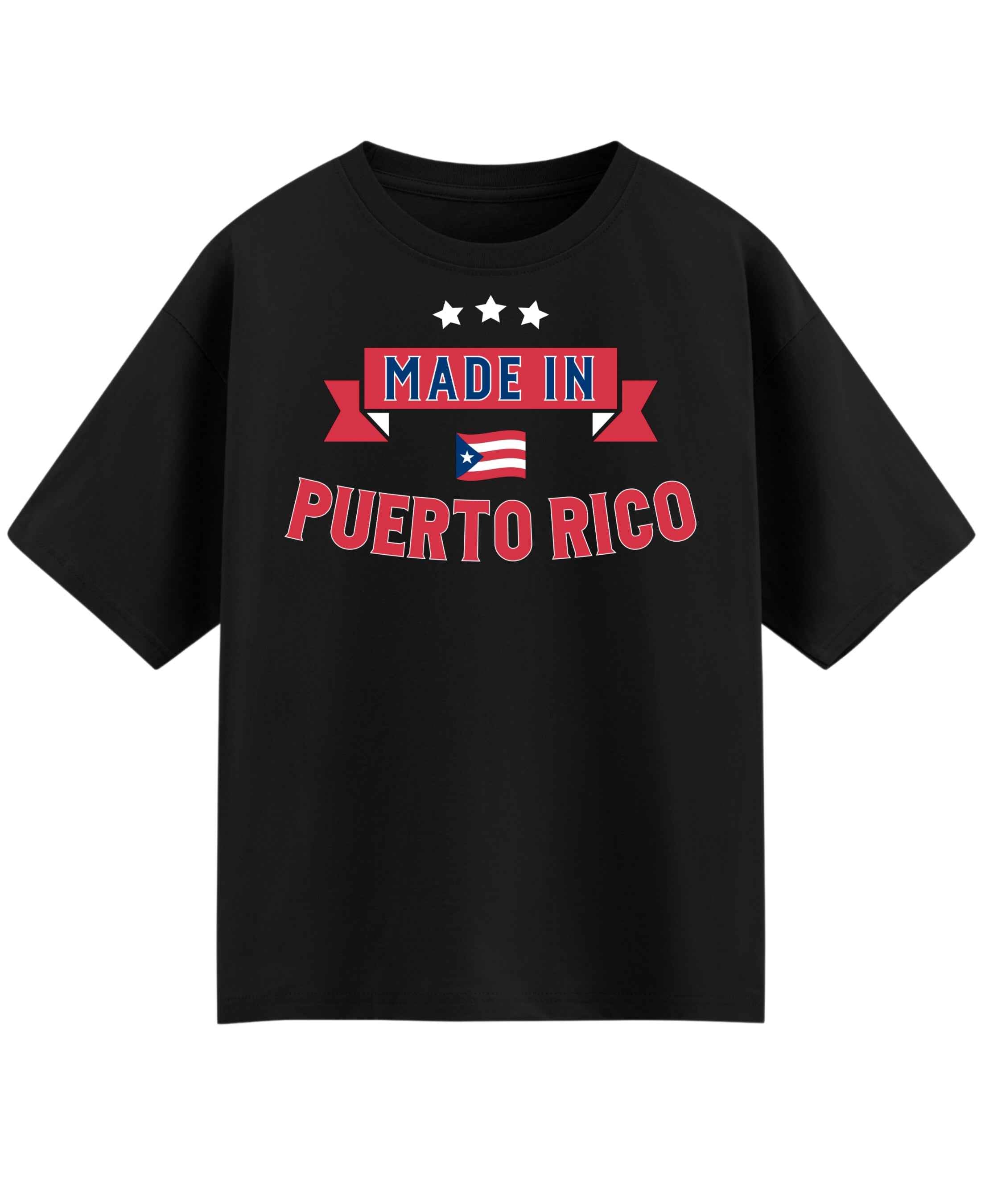 Made In Puerto Rico Black Oversized T-Shirt
