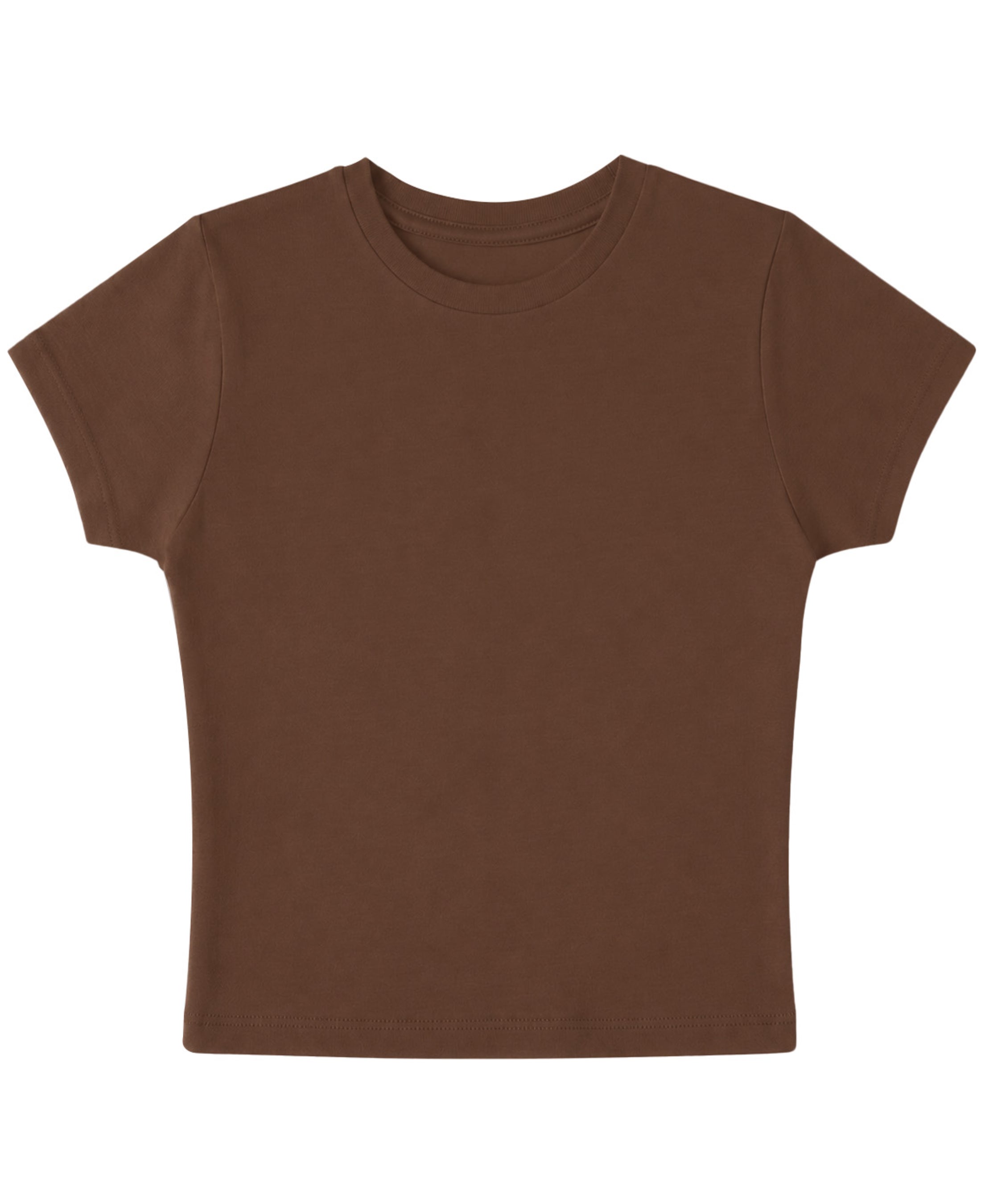 Mousse Brown Baby Tee Front Design