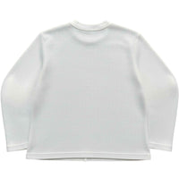 Off-White Waffle Knit Oversized Full-Sleeve