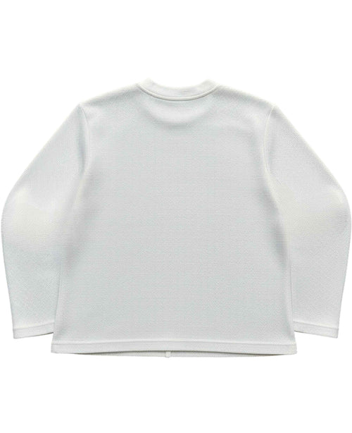 Off-White Waffle Knit Oversized Full-Sleeve