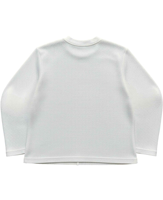 Off-White Waffle Knit Oversized Full-Sleeve