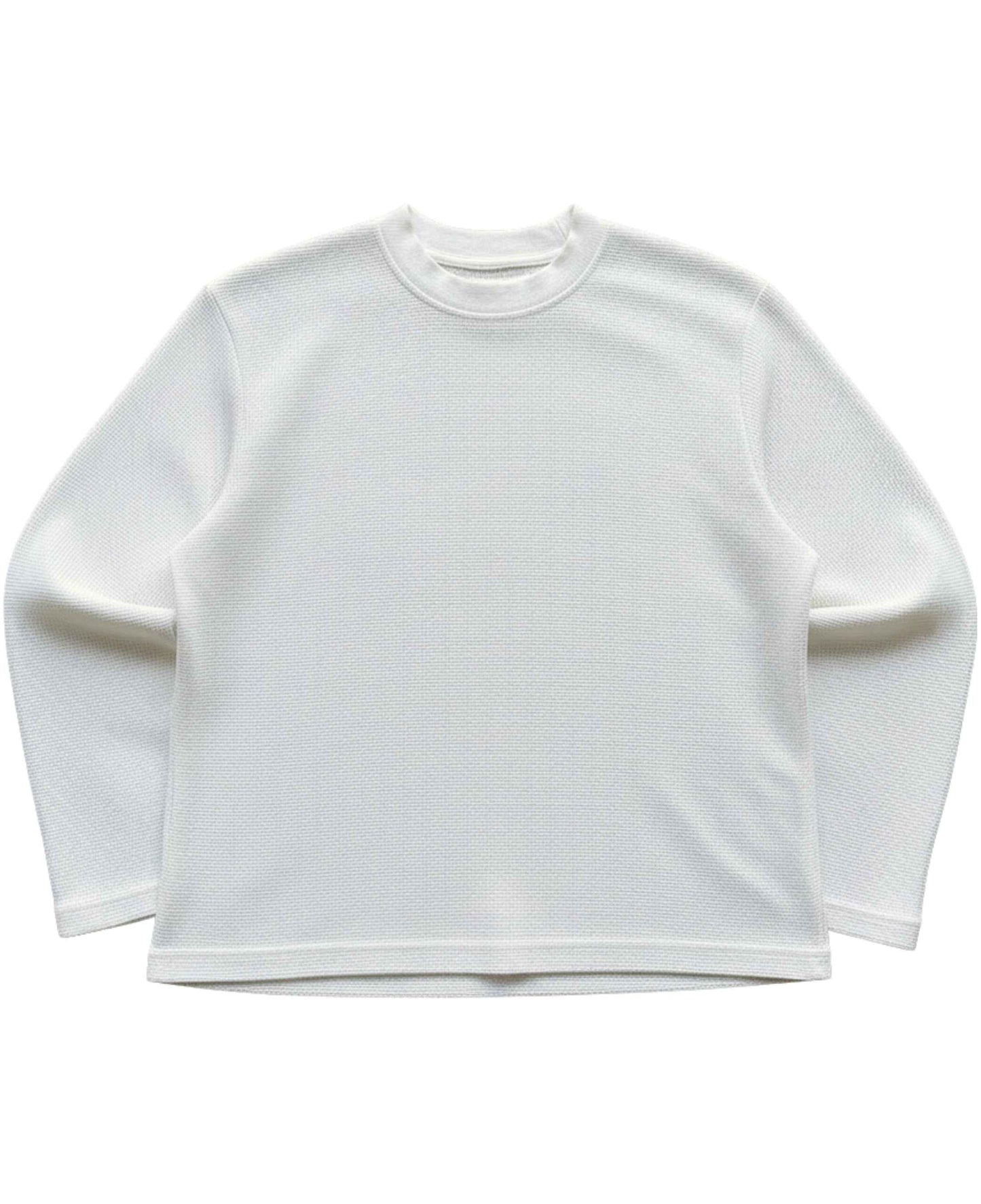Off-White Waffle Knit Oversized Full-Sleeve