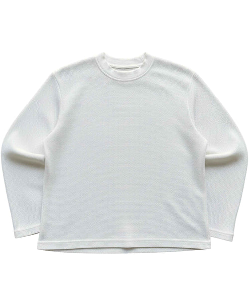 Off-White Waffle Knit Oversized Full-Sleeve
