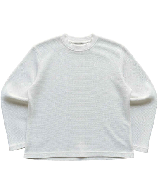 Off-White Waffle Knit Oversized Full-Sleeve