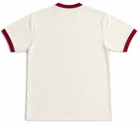 Off White & Maroon Ringer Tee