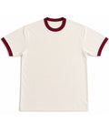 Off White & Maroon Ringer tee Front Design