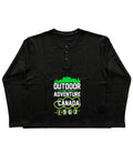 Black Henley waffle knit Front Design