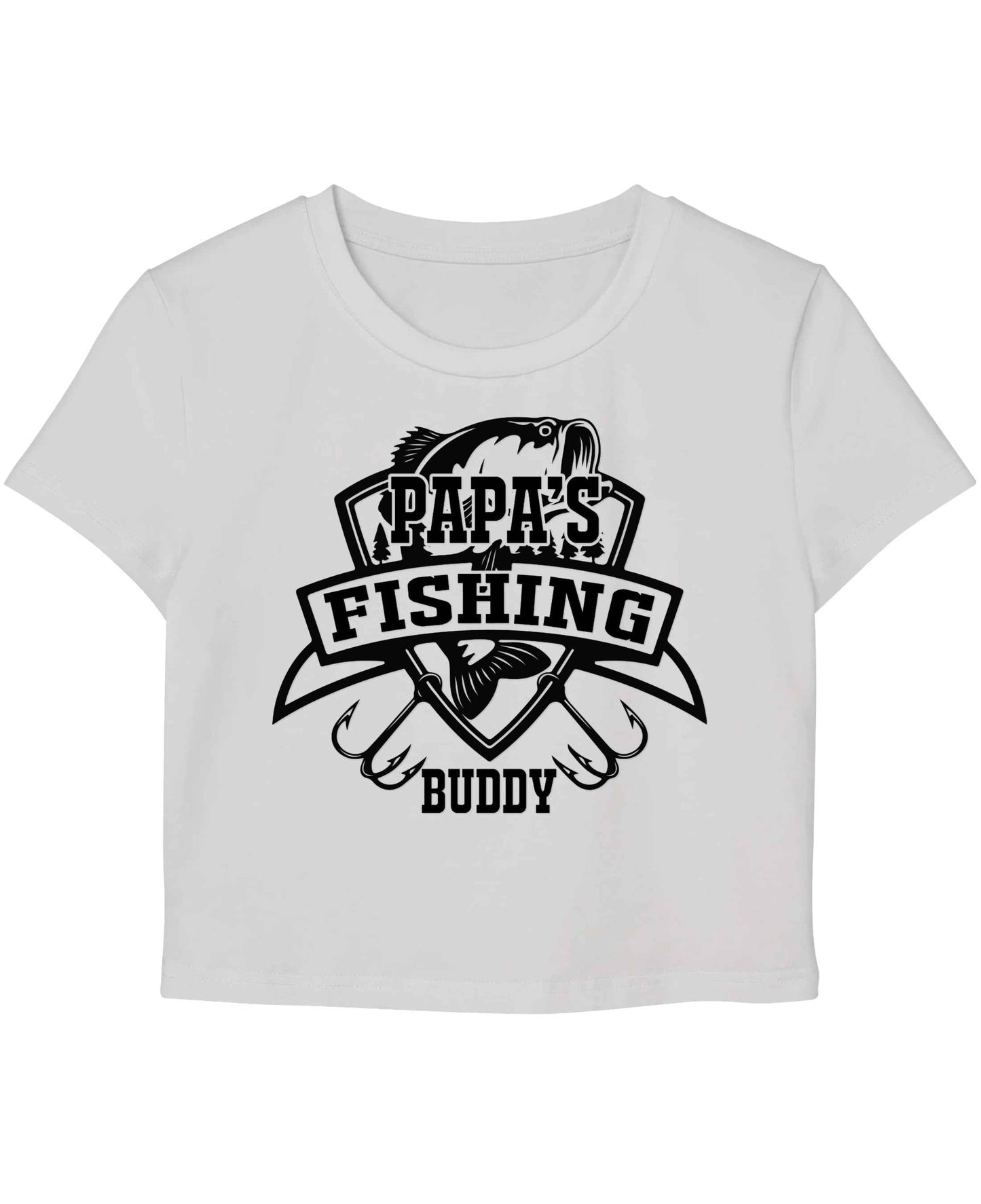 Papa's Fishing Buddy White Baby Tee
