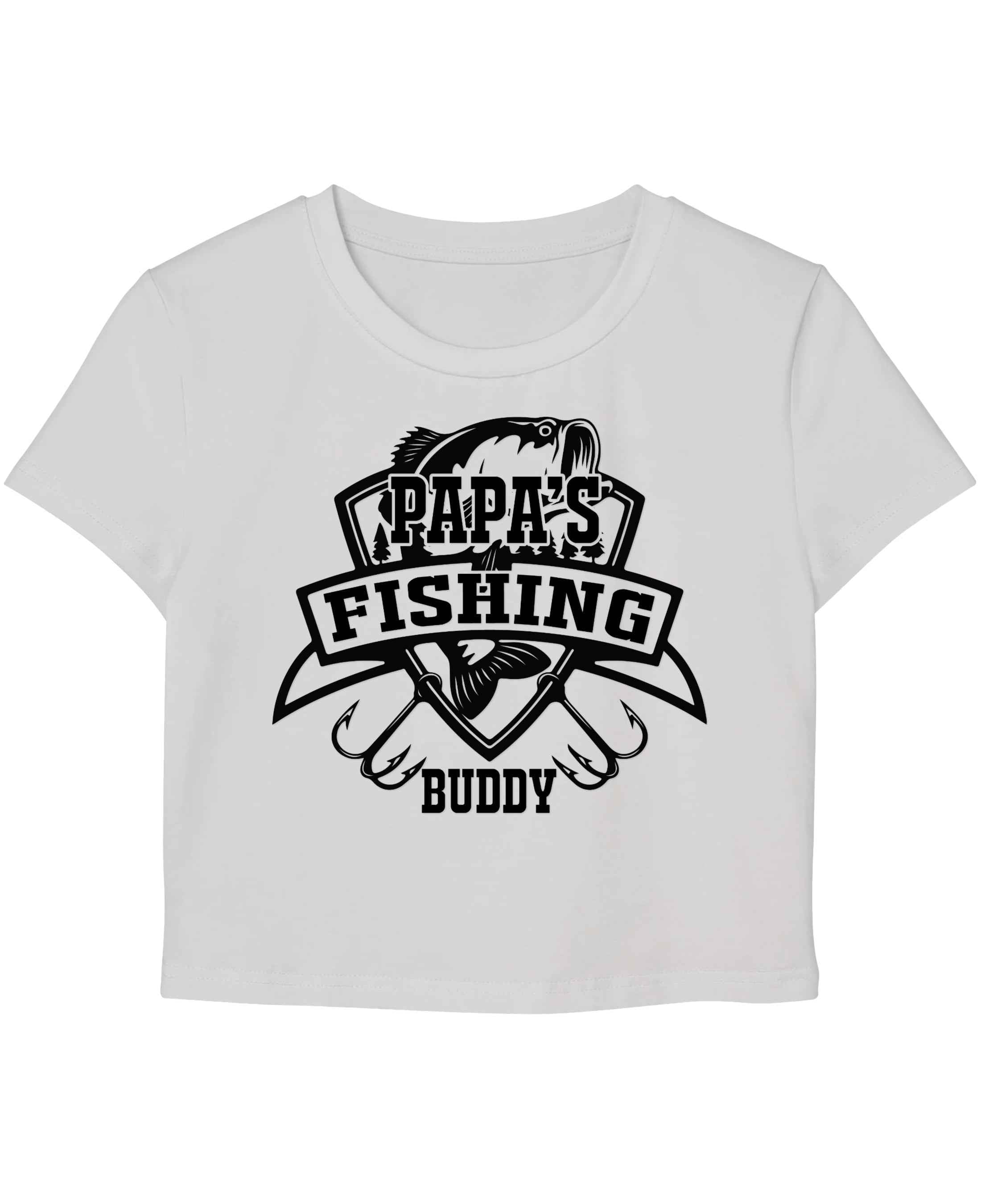 Papa's Fishing Buddy White Baby Tee