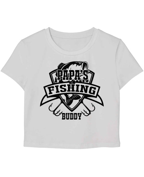 Papa's Fishing Buddy White Baby Tee