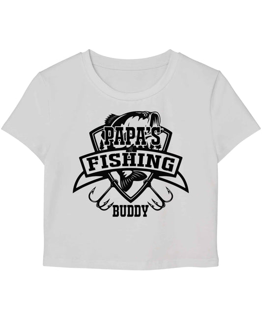 Papa's Fishing Buddy White Baby Tee