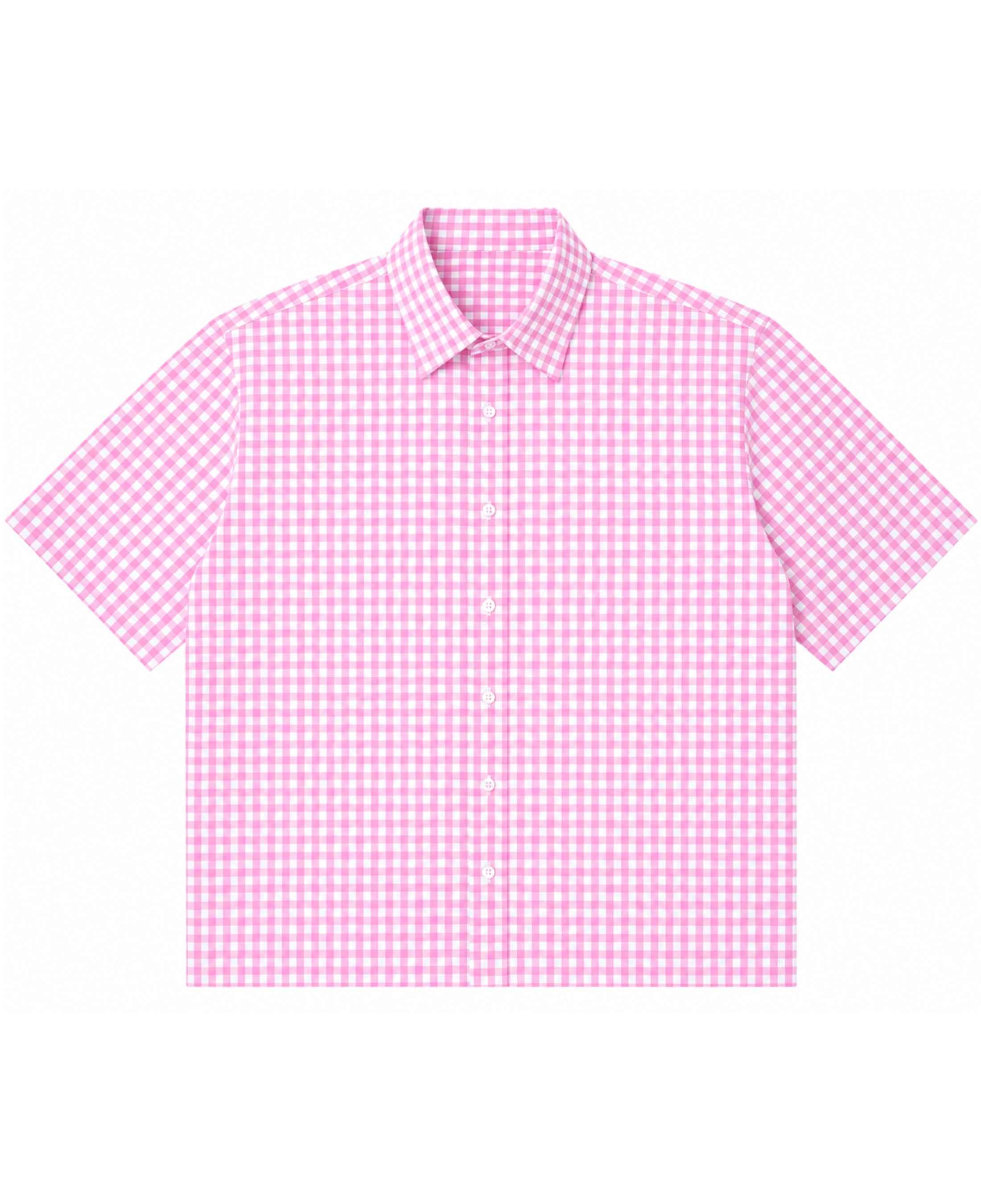 Pink Gingham Oxford Boxy Shirt