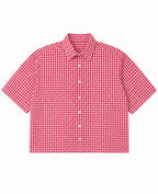 Red Picnic Oxford Boxy Shirt Front Design