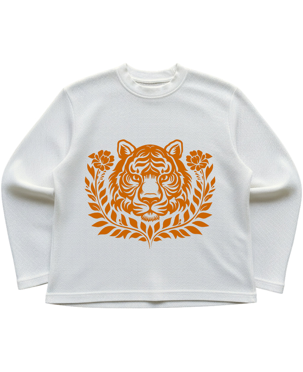 Off-white waffle knit oversized full-sleeve Front Design