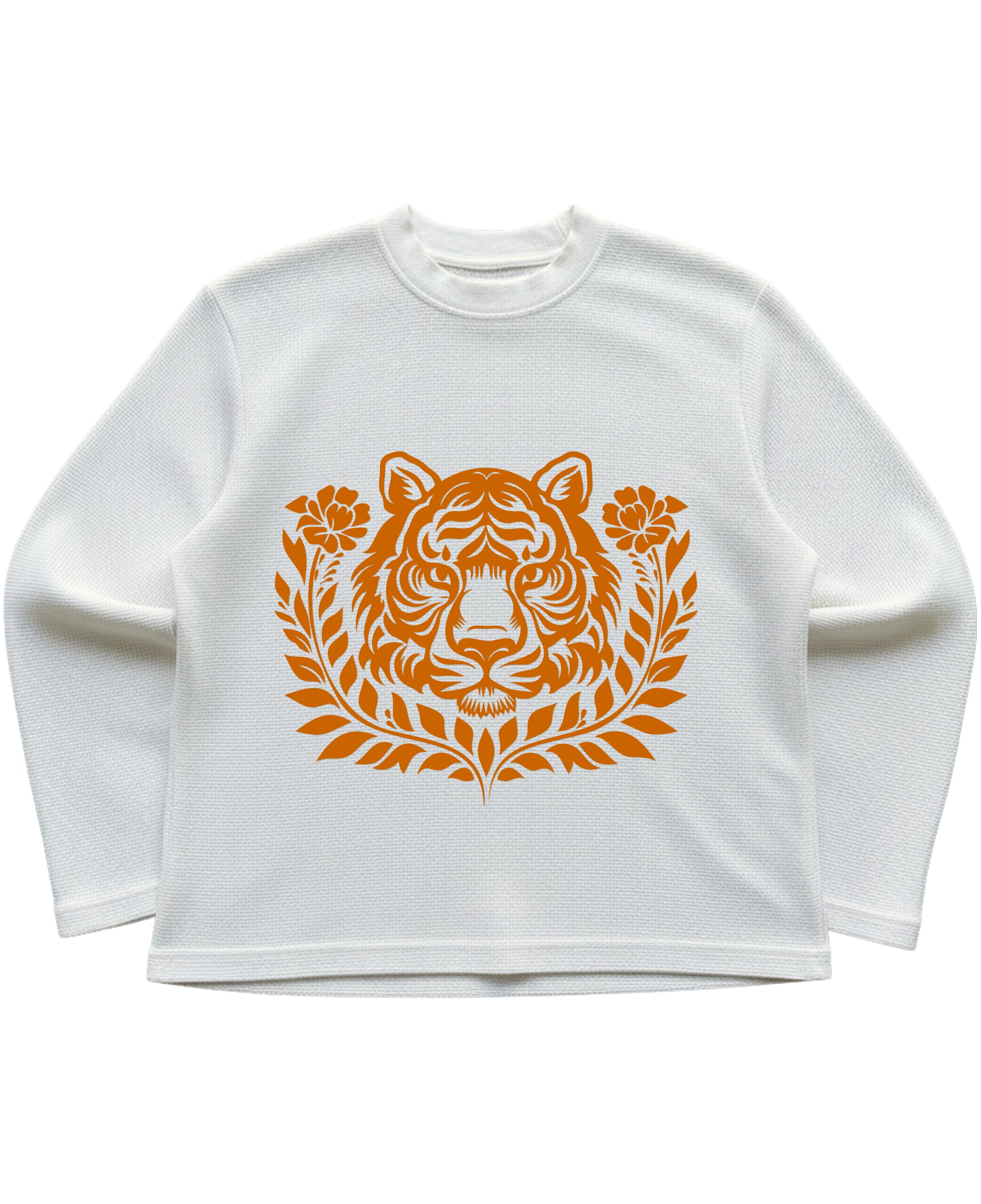 Off-white waffle knit oversized full-sleeve Front Design