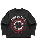 Black waffle knit oversized full-sleeve Front Design
