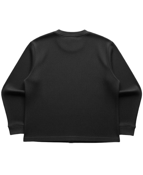 Uncle Godfather Hero Black Waffle Knit Oversized Full-Sleeve