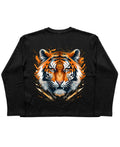 UrbanWeave Graphic Black Henley Waffle Knit