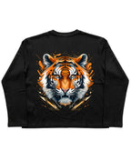 UrbanWeave Graphic Black Henley Waffle Knit