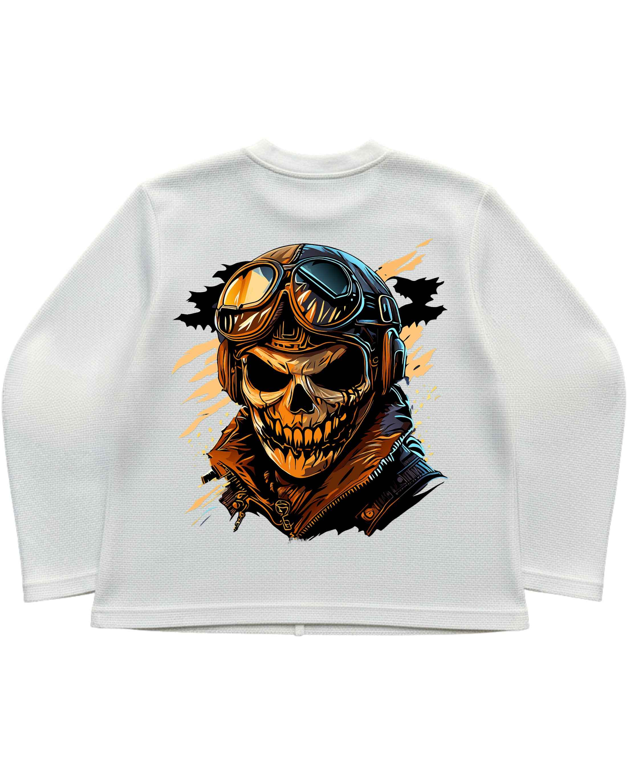 UrbanWeave Graphic Waffle Knit Oversized Full-Sleeve
