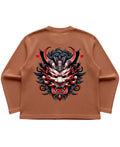 UrbanWeave Graphic Waffle Knit Oversized Full-Sleeve