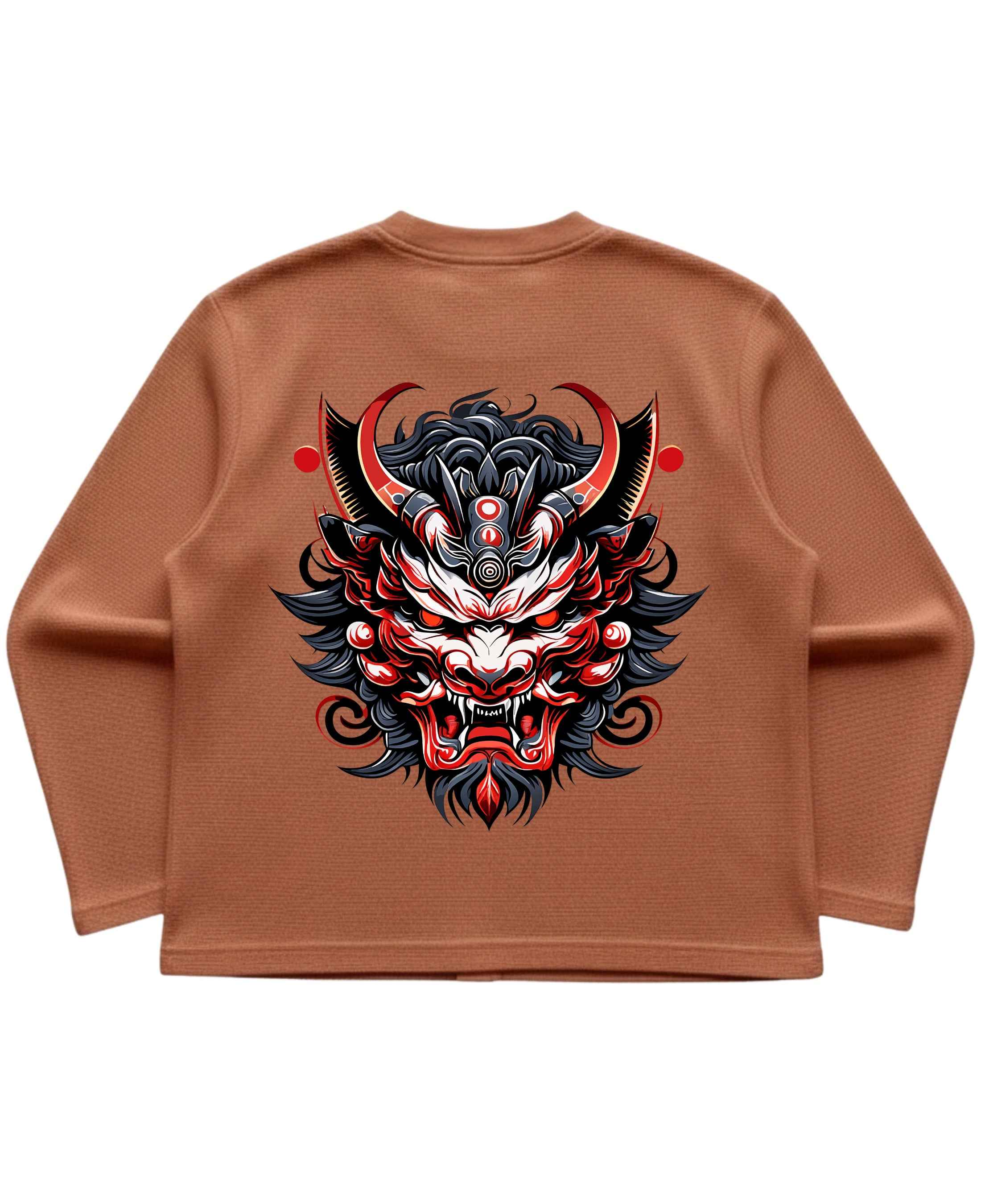 UrbanWeave Graphic Waffle Knit Oversized Full-Sleeve