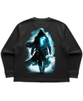 UrbanWeave Graphic Waffle Knit Oversized Full-Sleeve