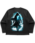 UrbanWeave Graphic Waffle Knit Oversized Full-Sleeve