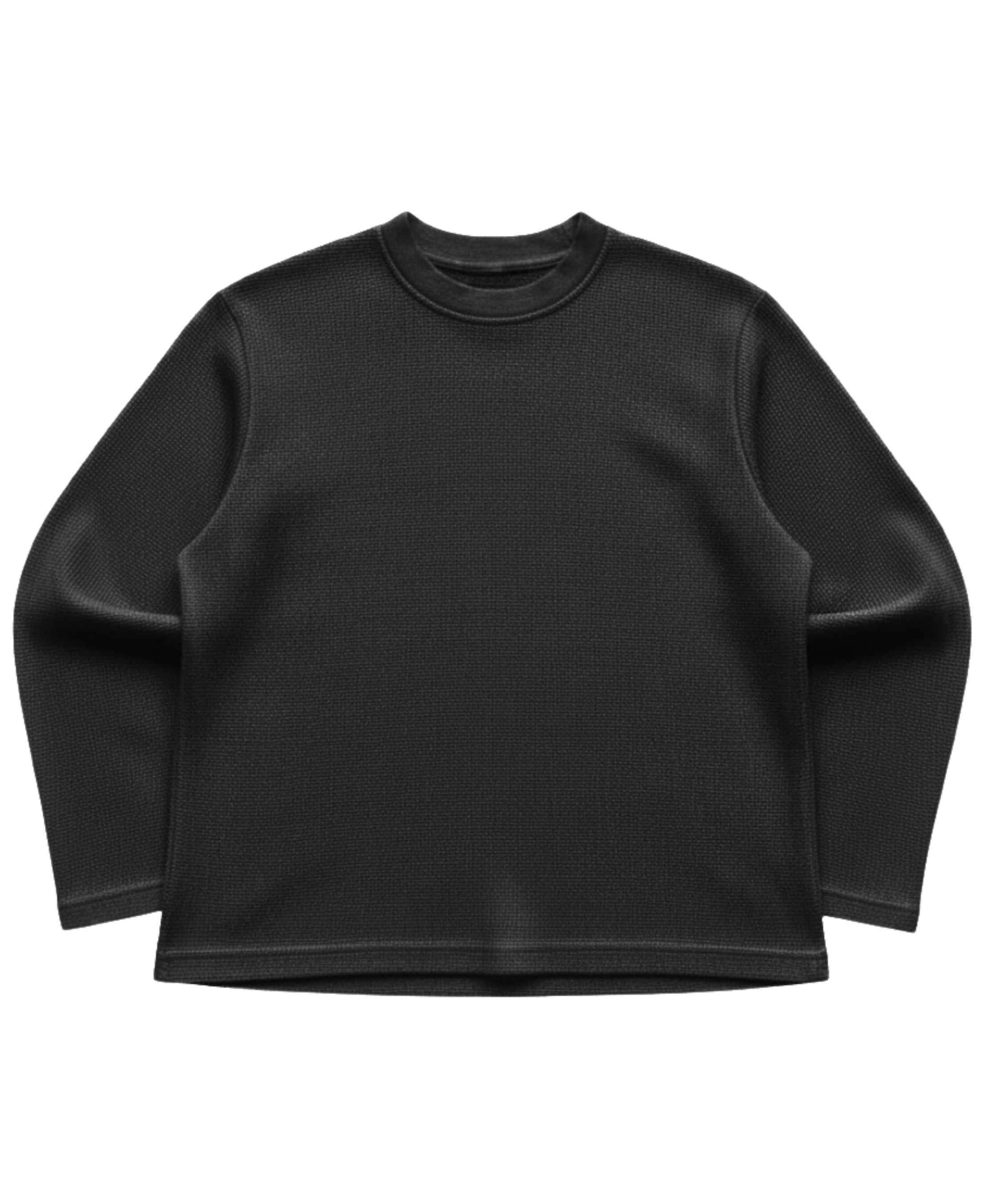 UrbanWeave Graphic Waffle Knit Oversized Full-Sleeve