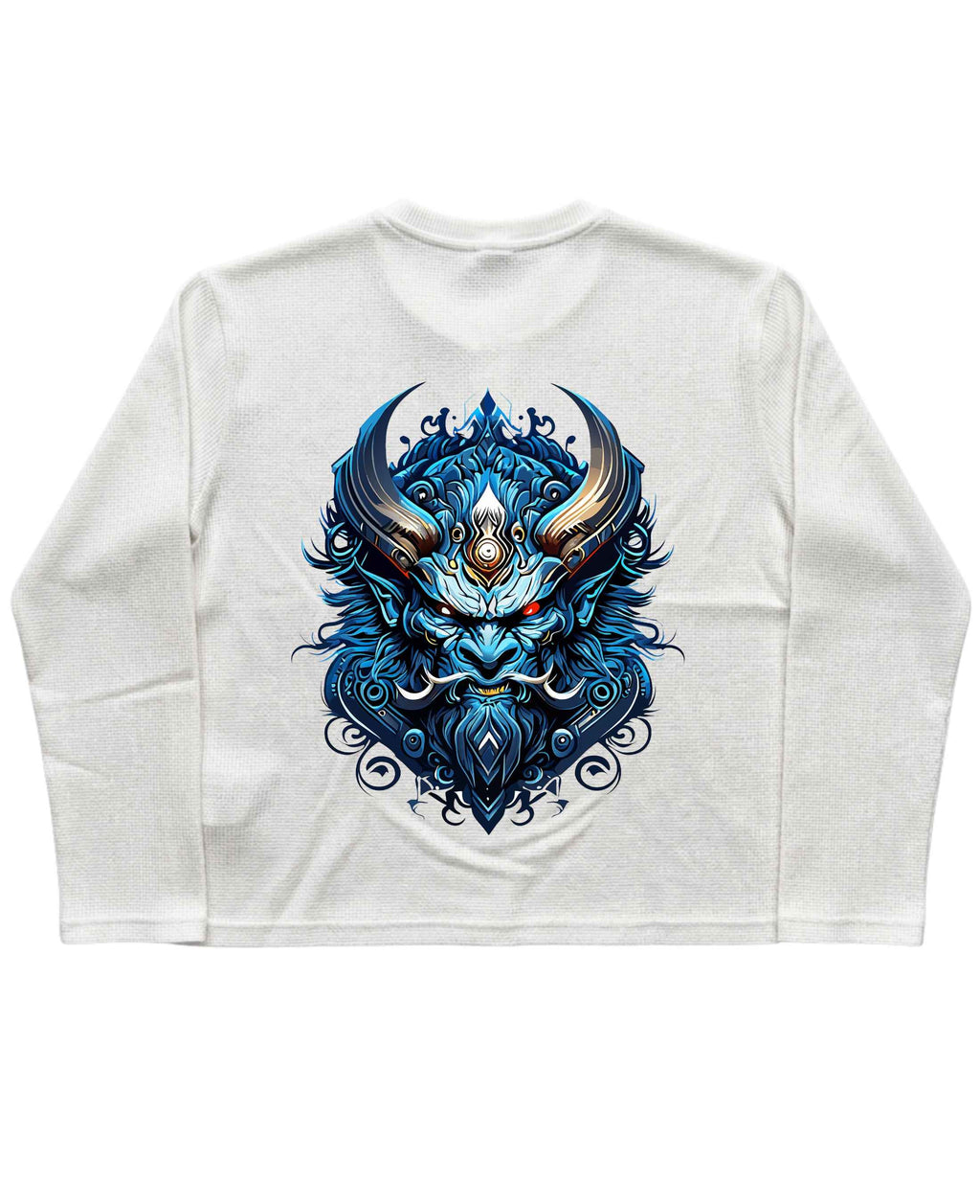UrbanWeave Graphic White Henley Waffle Knit