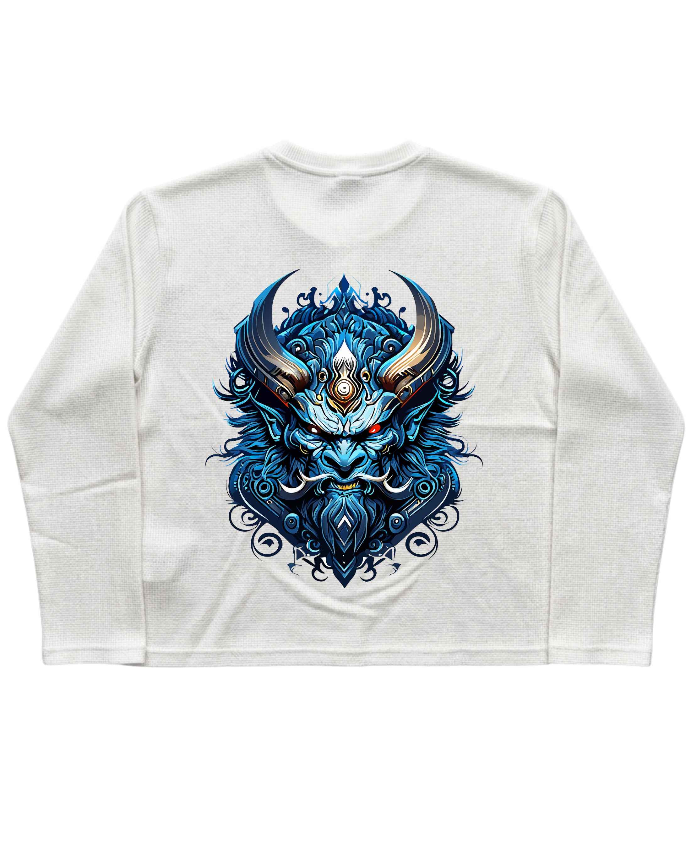 UrbanWeave Graphic White Henley Waffle Knit