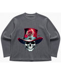 Acidwash waffle knit oversized full-sleeve Front Design
