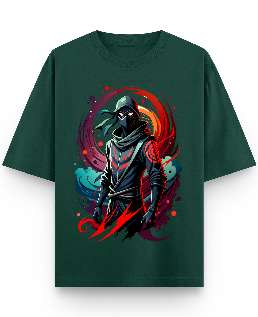 Bottle Green Oversized T-Shirt Front Design