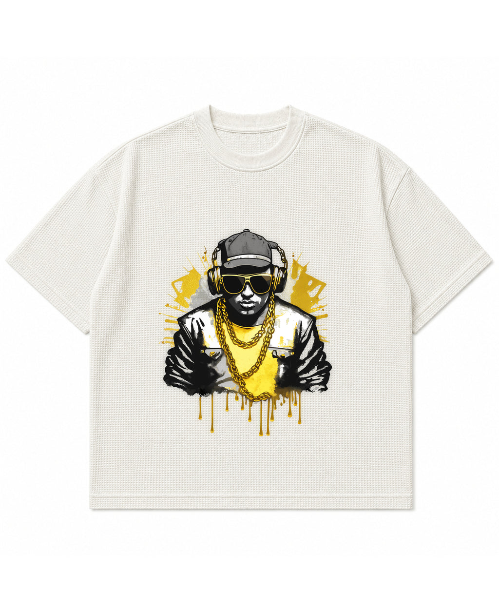 Off-white waffle boxy fit Front Design