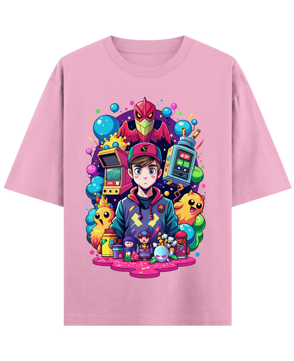 Baby Pink Oversized T-Shirt Front Design