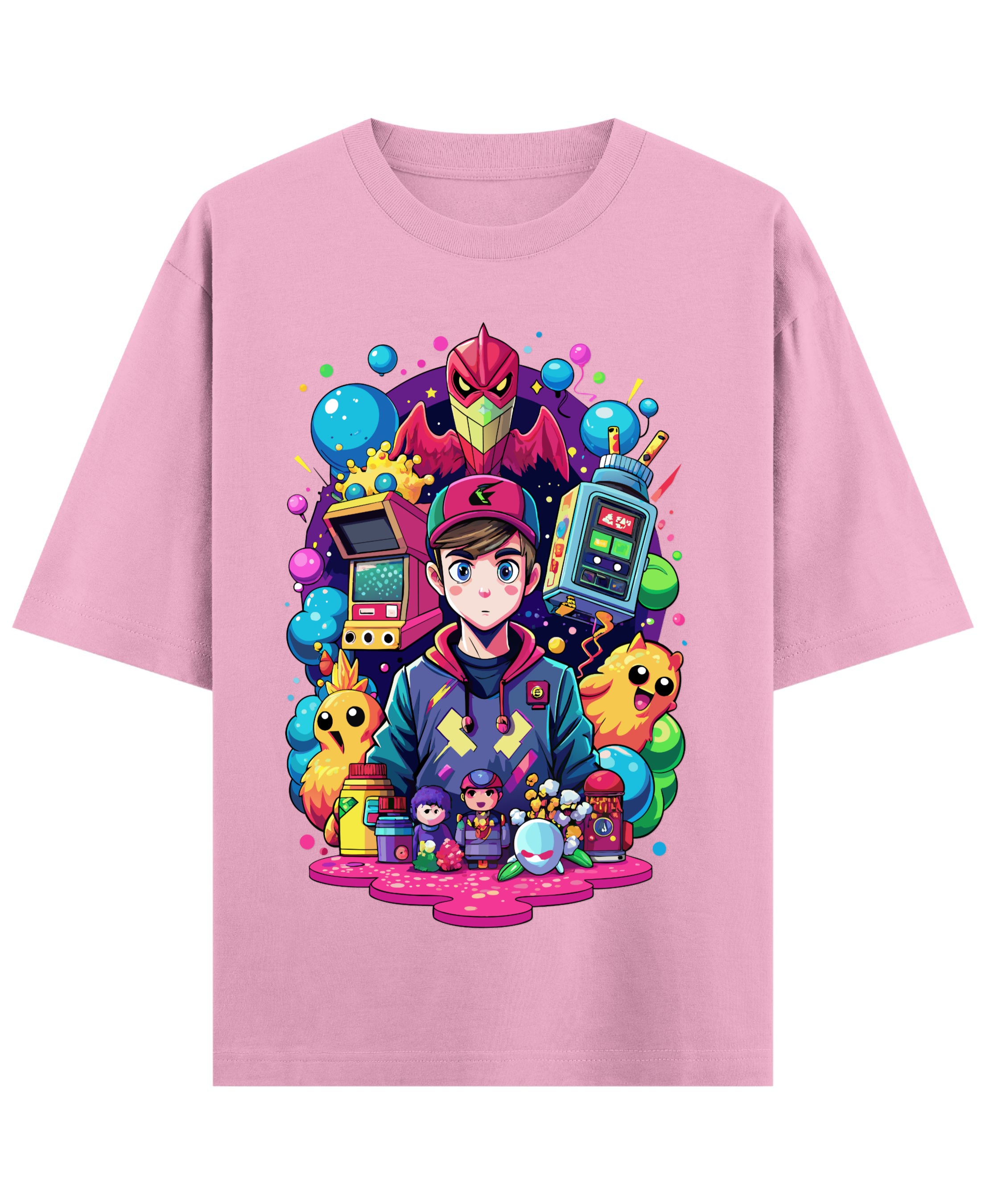 Baby Pink Oversized T-Shirt Front Design