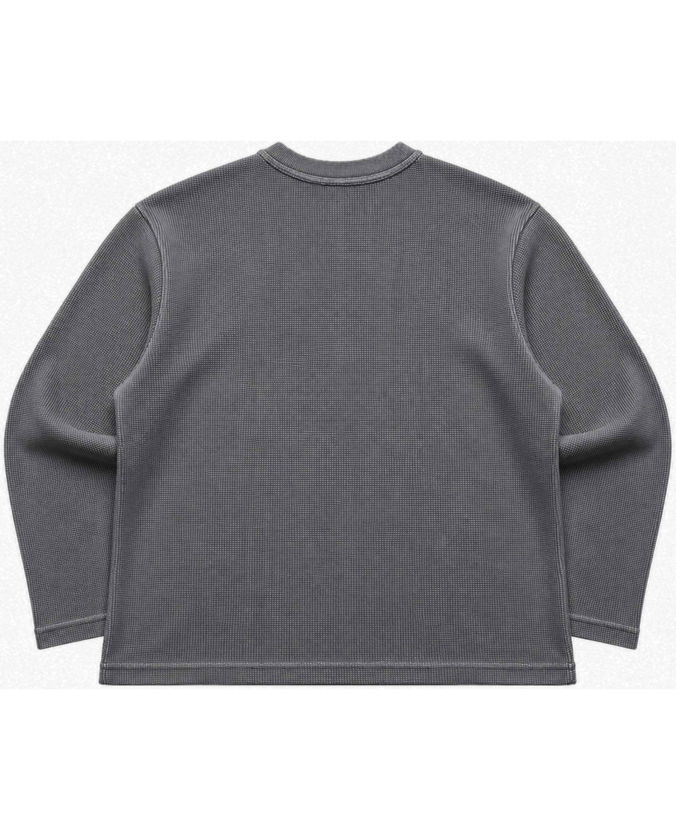 Vintage Graphic Acidwash Waffle Knit Oversized Full-Sleeve