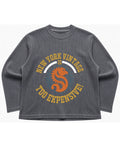Acidwash waffle knit oversized full-sleeve Front Design