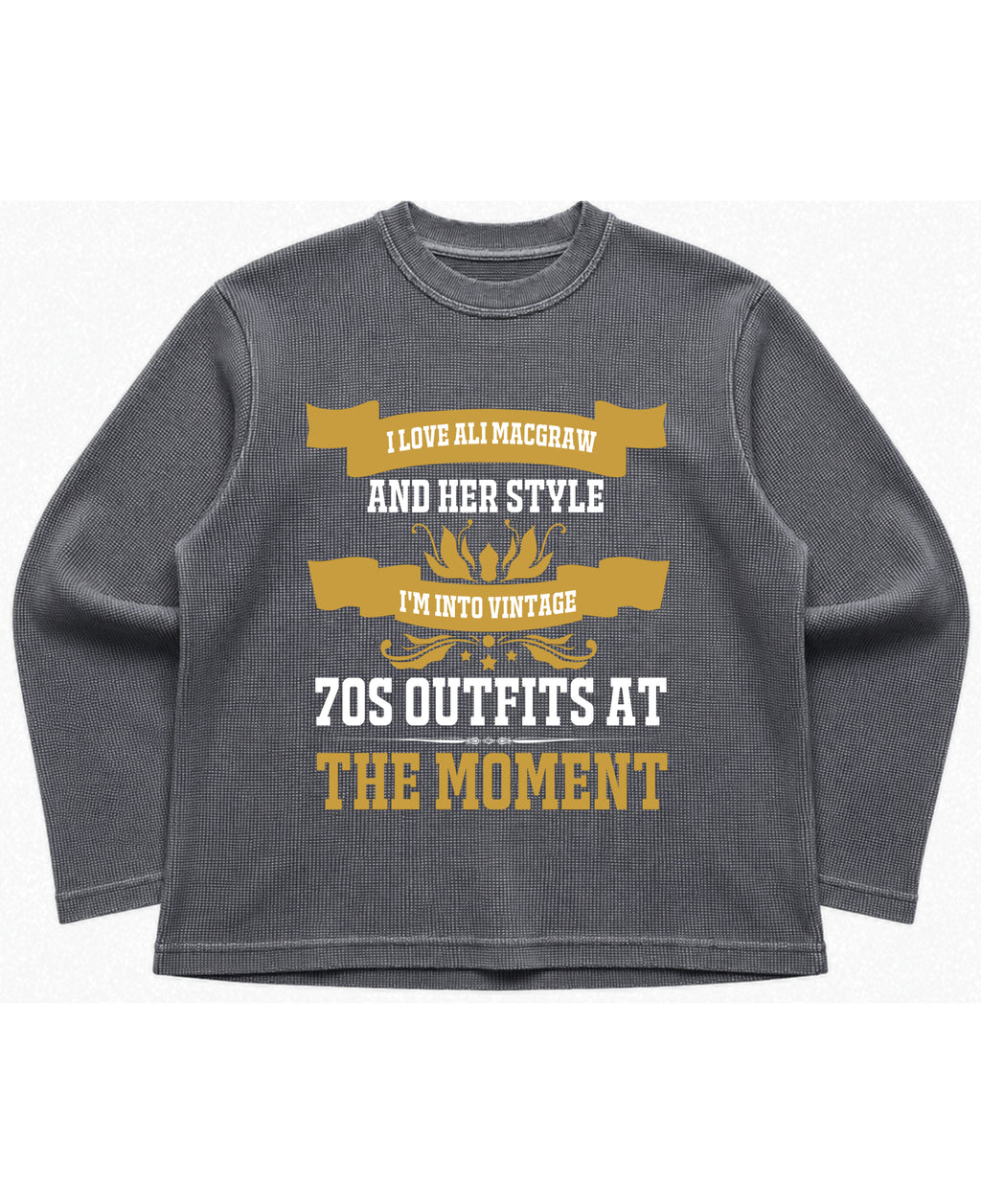 Acidwash waffle knit oversized full-sleeve Front Design