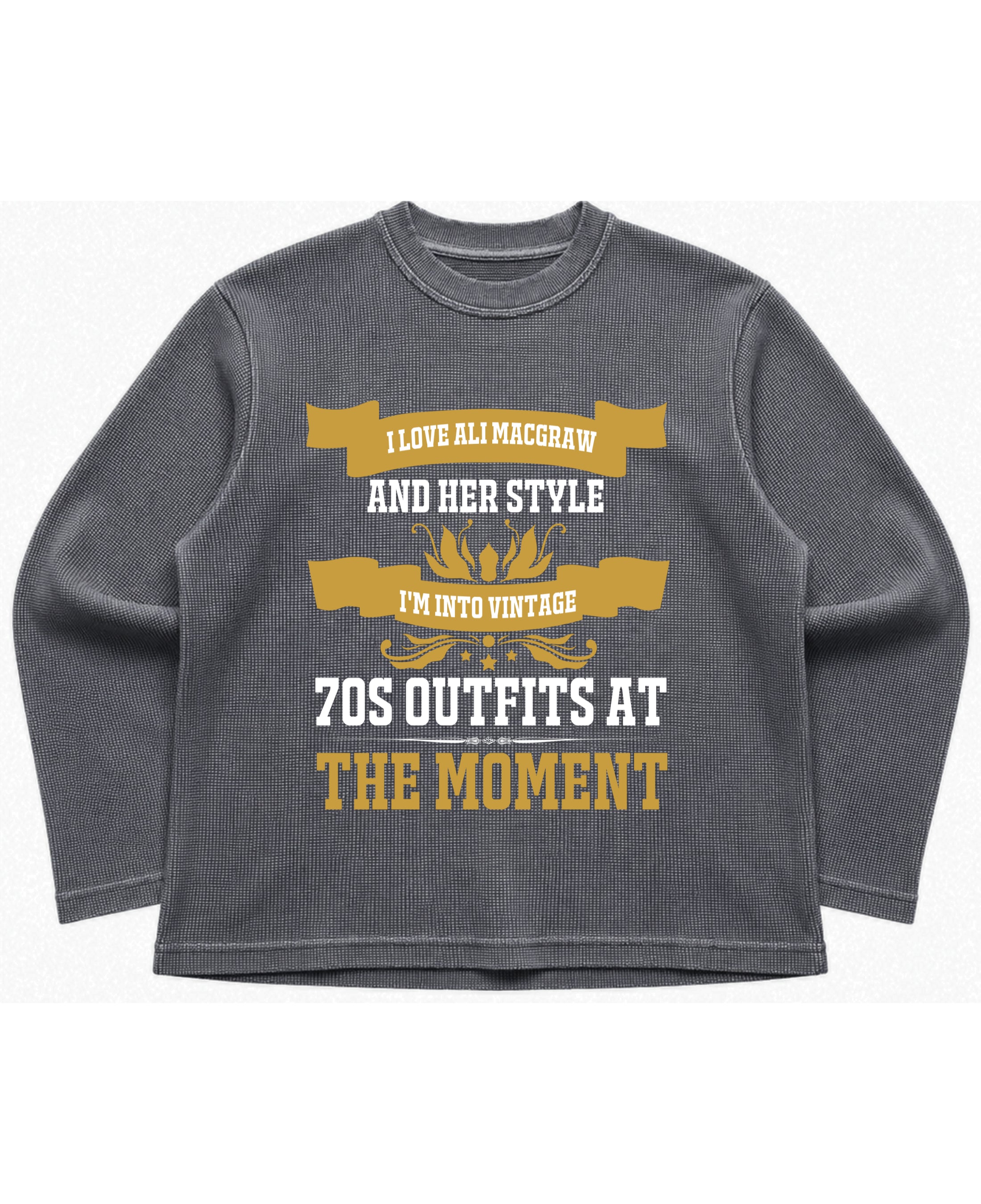 Acidwash waffle knit oversized full-sleeve Front Design
