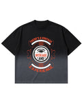 Black Ombré Wash Boxy Fit T-shirt Front Design