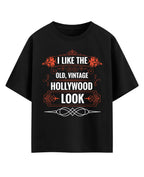 Vintage Graphic Black Oversized Cotton T-Shirt