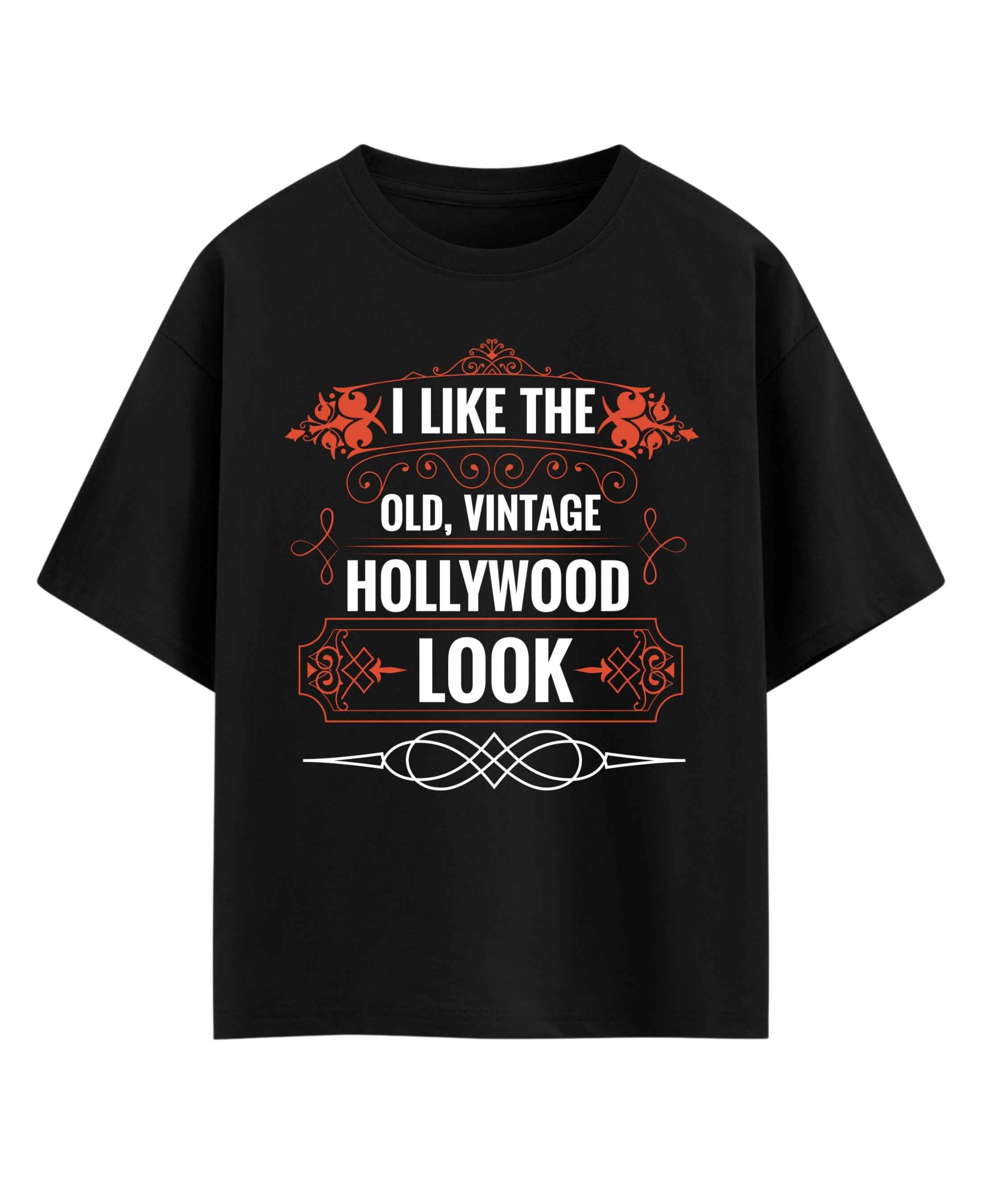 Vintage Graphic Black Oversized Cotton T-Shirt
