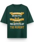 Bottle Green Oversized T-Shirt Front Design