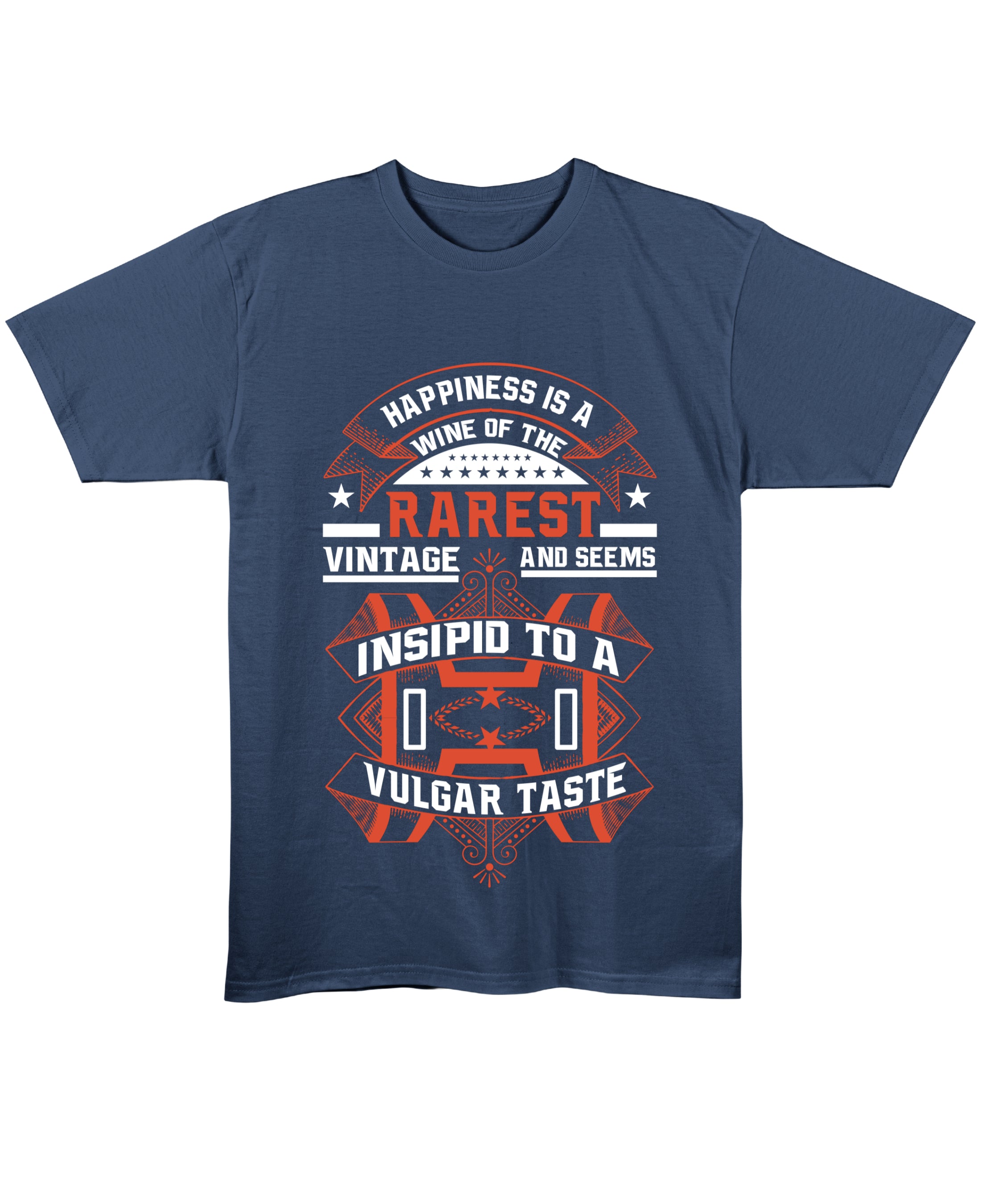 Navy Blue Regular Fit T-shirt Front Design