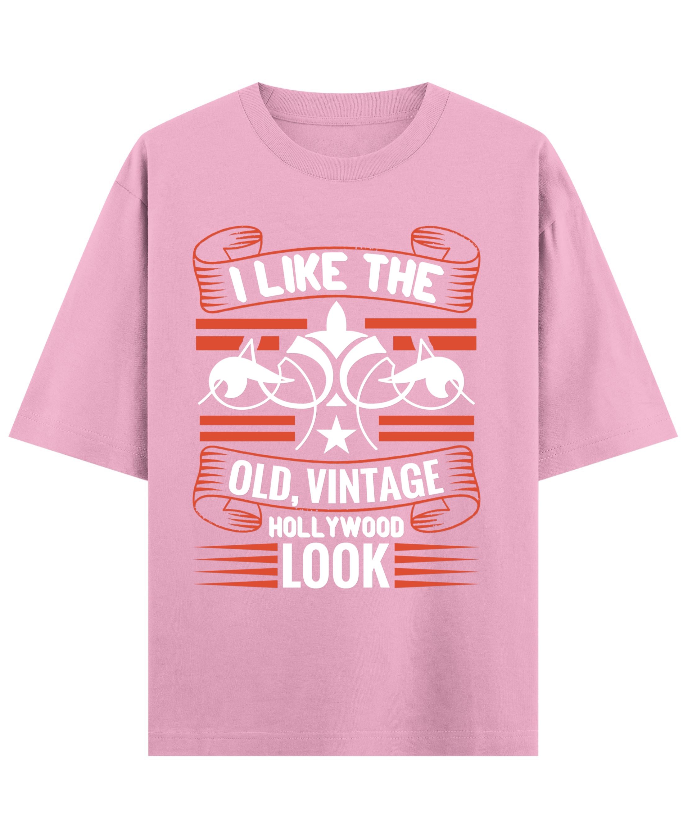 Baby Pink Oversized T-Shirt Front Design